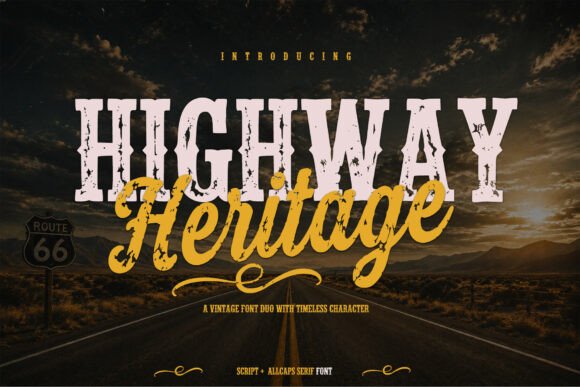 Highway Heritage: A Vintage Font Duo for Modern Branding